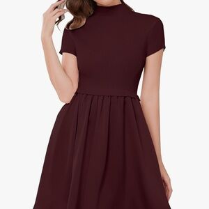 Mock neck short sweater dress